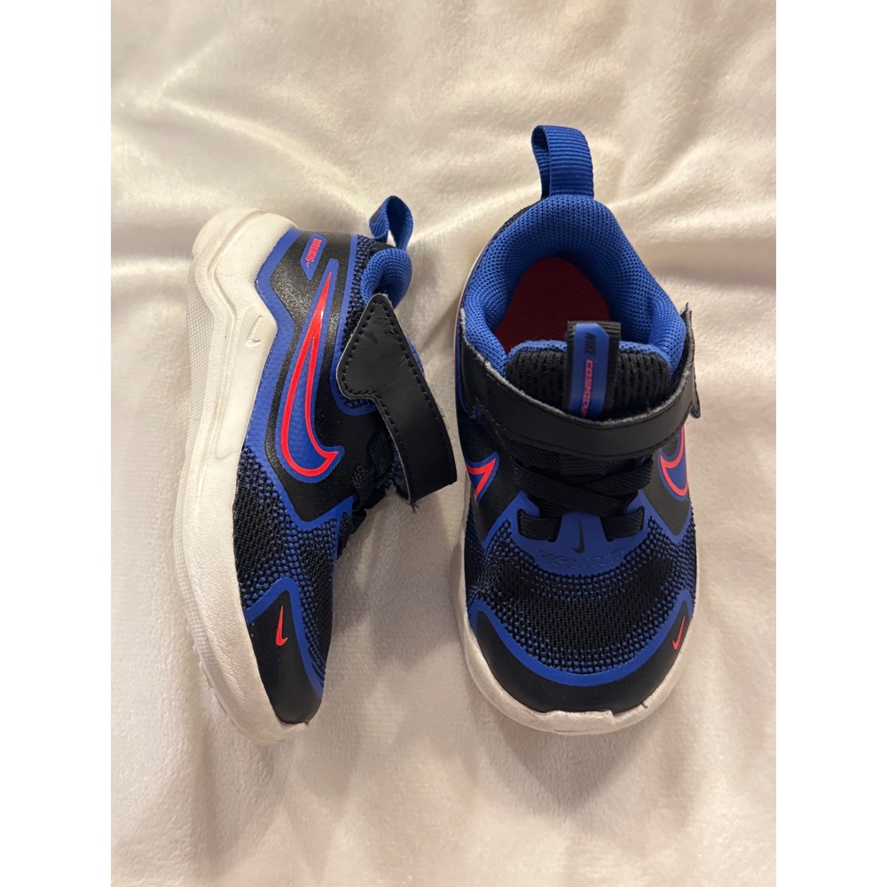 Nike Cosmic Runner Toddler Shoes Black Blue Red HM4401-002 Size 6C